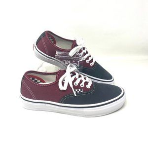 VANS Women’s Black Red Skate Authentic Low Top Canvas Casual Size VN0A5FC8249